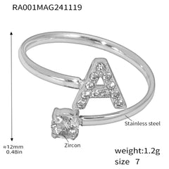 Silver-Tone Initial Necklace, Earrings, Bracelet & Ring