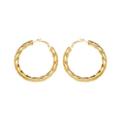 18K Gold-Plated Twisted Hoop Earrings