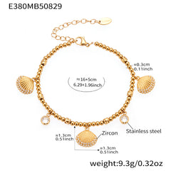 Gold-Tone Ocean Detail Link Bracelet