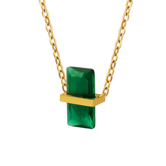 Birth Month Color Geometric Pendant Necklace