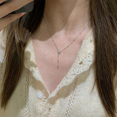 Daphne Dainty Pavé Tassel Choker Necklace