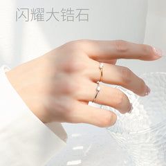 Minimal Clear-Stone Stainless Steel Ring