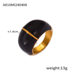 Color Enamel Rounded Statement Ring