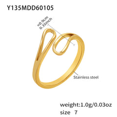 18K Gold-Plated Geometric Crossover Open Ring