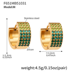 18K Gold-Plated Multi-Row Cubic Zirconia Hoops