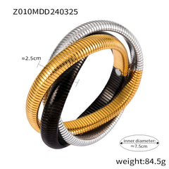 18K Gold-Plated Sculptural Open Bangle Designs