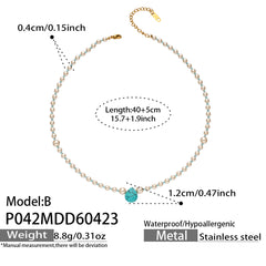 Pearl-Look Agate Pendant Necklace