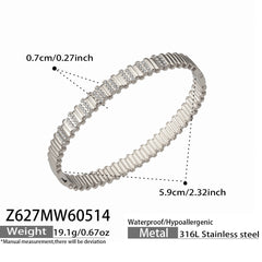18K Gold-Plated Geometric Textured Bangle Designs