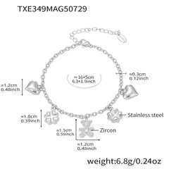 Bear Cubic Zirconia Necklace and Bracelet