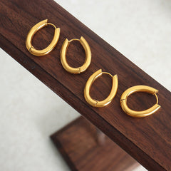 18K Gold-Plated Smooth U-Hoop Earrings