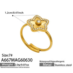 18K Gold-Plated Cubic Zirconia Geometric Open Rings