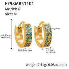 U-Shaped Cubic Zirconia Hoop Earrings