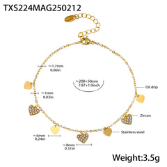 Heart Cubic Zirconia Necklace, Bracelet & Anklet