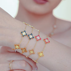 Enamel Clover Necklace or Bracelet