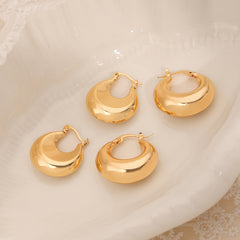 Polished Crescent Hoop Earrings