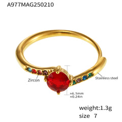 Color Cubic Zirconia Crown Accent Ring