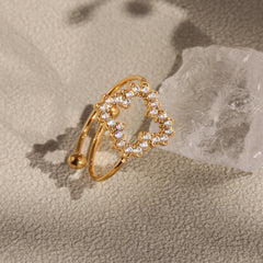 Floral Cubic Zirconia Open Ring Designs