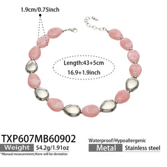 Oval Color Resin Necklace and Bracelet