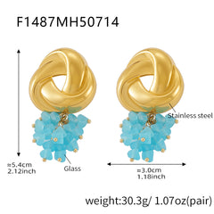 Faceted Glass Cluster Drop Earrings