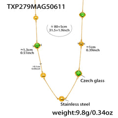 Faceted Czech Glass Long Necklace