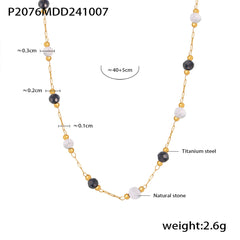 Layered Natural Stone Accent Necklace