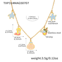 Ocean Enamel Charm Necklace