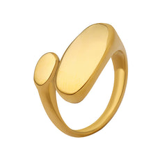 Polished Asymmetric Oval Open Ring