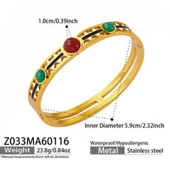 Natural Stone Geometric Statement Bracelets