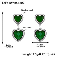 18K Gold-Plated Faceted Glass Heart Jewelry