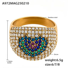 18K Gold-Plated Cubic Zirconia Heart Ring