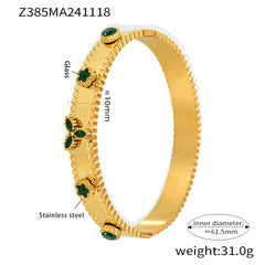 Snowflake or Three-Petal Stone-Accent Clasp Bracelet