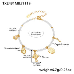 Natural Stone Charm Necklace & Bracelet