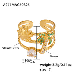 Cubic Zirconia Sculptural Open Ring Collection