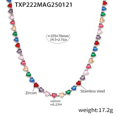 Heart Cubic Zirconia Necklace & Bracelet