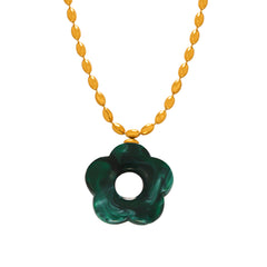 Color Resin Flower Pendant Jewelry