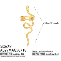 Gold-Tone Sculptural Snake Ring Designs
