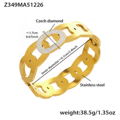 Geometric Cubic Zirconia Statement Cuff Bracelet