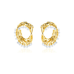 Daphne Statement Pavé Tassel Drop Earrings