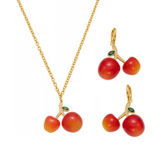 Resin Cherry Necklace or Earrings