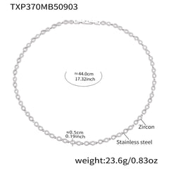Cubic Zirconia Heart and Round Link Jewelry