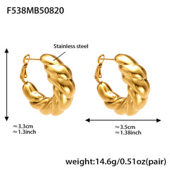 18K Gold-Plated Twisted Hoop Earrings