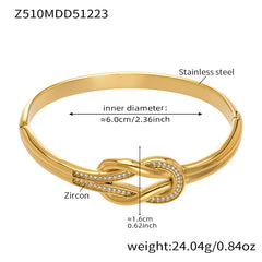 18K Gold-Plated Geometric Bangle Bracelet