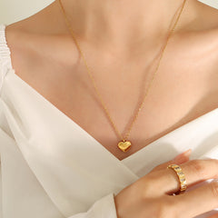 18K Gold-Plated Polished Heart Pendant Necklace
