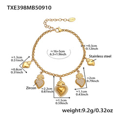 18K Gold-Plated Heart or Celestial Charm Jewelry