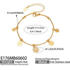 Cubic Zirconia Floral Charm Bracelet