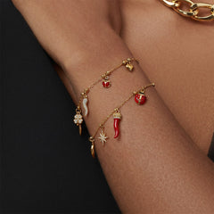 18K Gold-Plated Lucky Charm Necklace & Bracelet