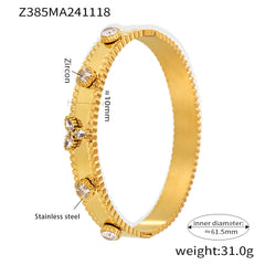 Snowflake or Three-Petal Stone-Accent Clasp Bracelet