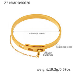 Safety Chain Clasp Stainless Steel Bangle