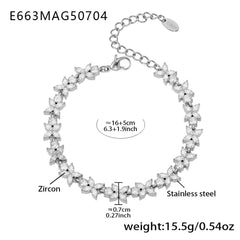 Cubic Zirconia Floral and Teardrop Bracelets