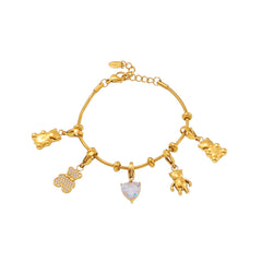 18K Gold-Plated Bear Charm Bracelets and Pendants